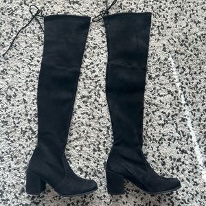 Black Stuart Weitzman suede over the knee boots. Size 7